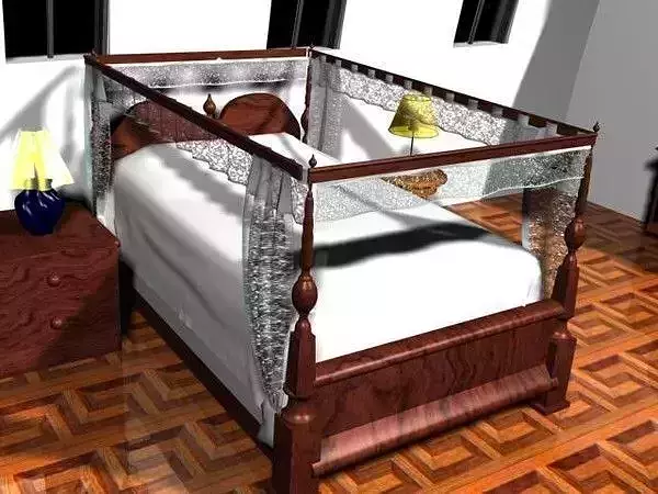 Royal Bed Low-poly 3D model