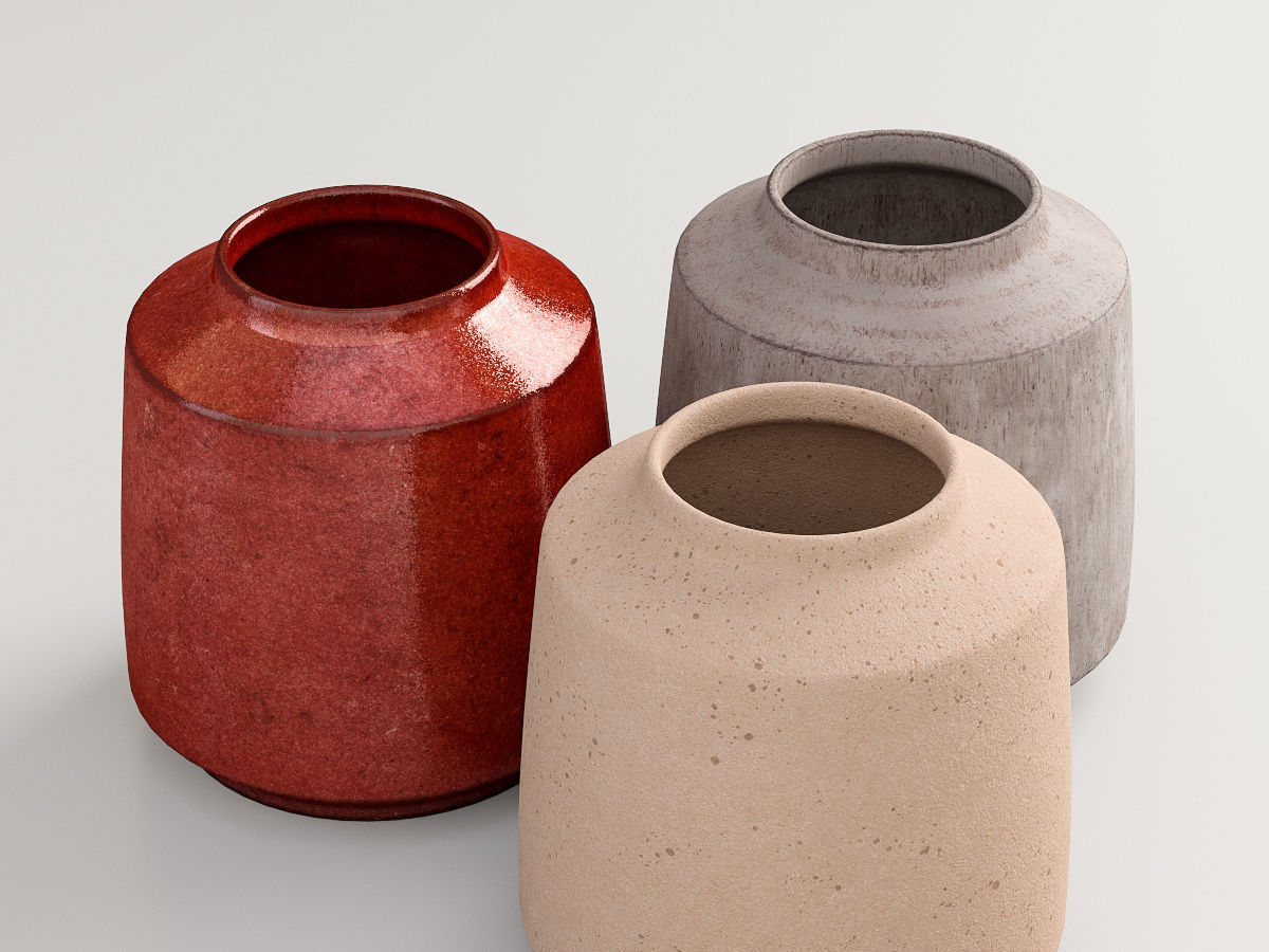Vase Collection - three kinds 3D model_1