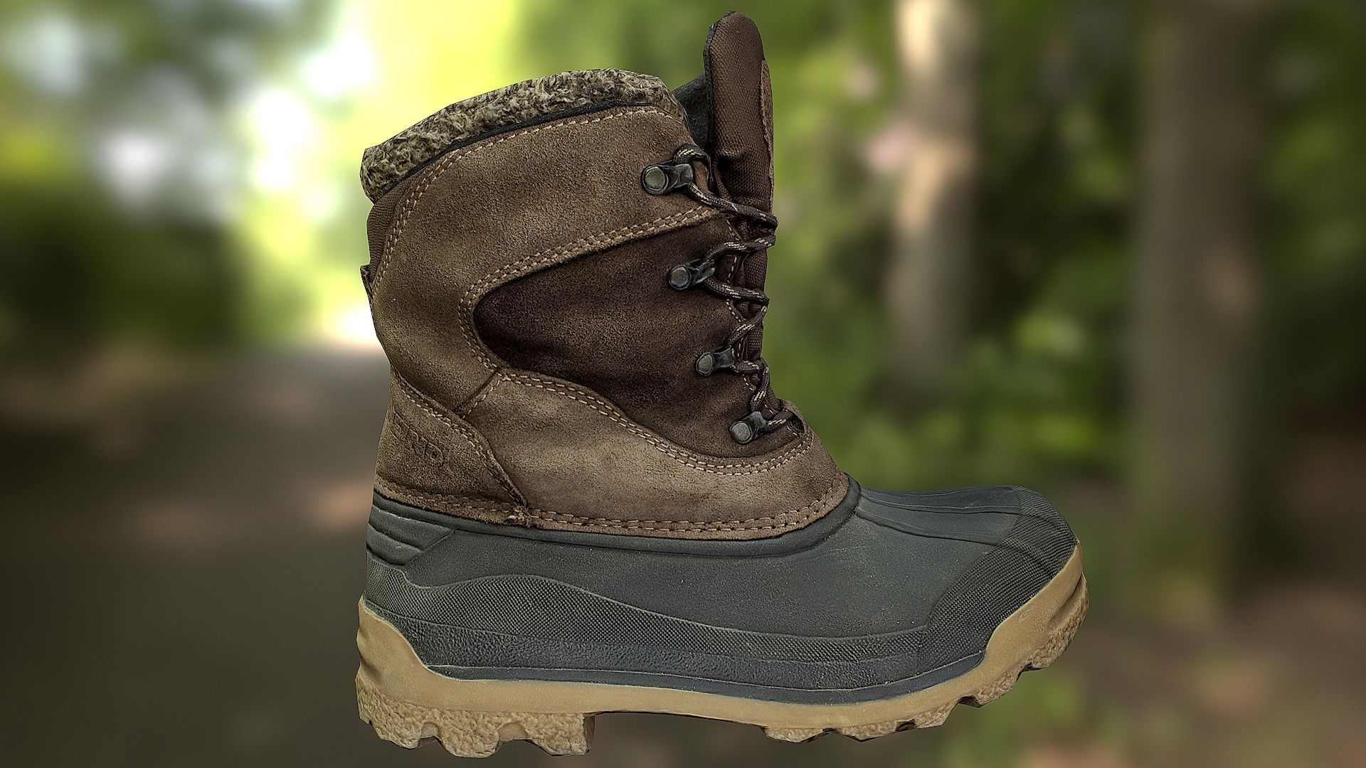 Boot 3D model low poly snow boots in woods Low-poly 3D model_6