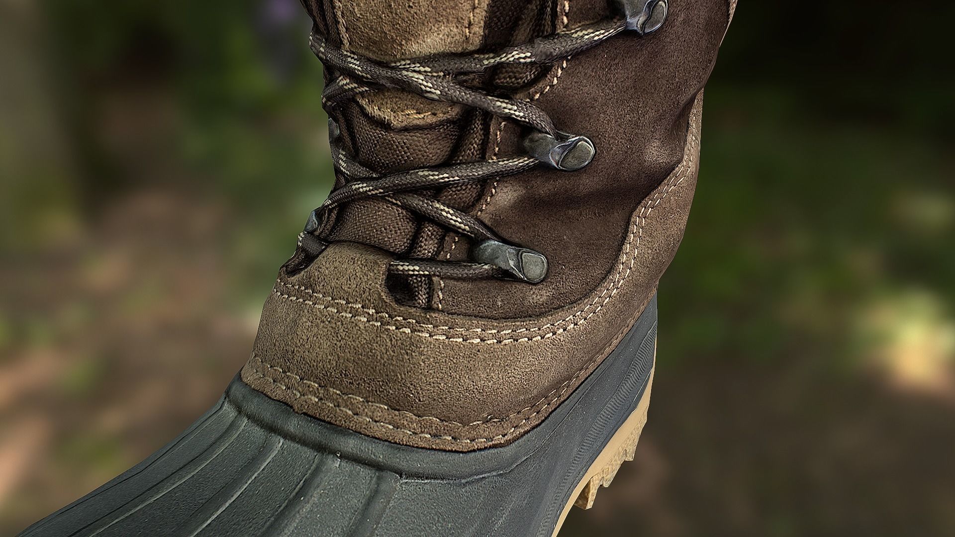 Boot 3D model low poly snow boots in woods Low-poly 3D model_13