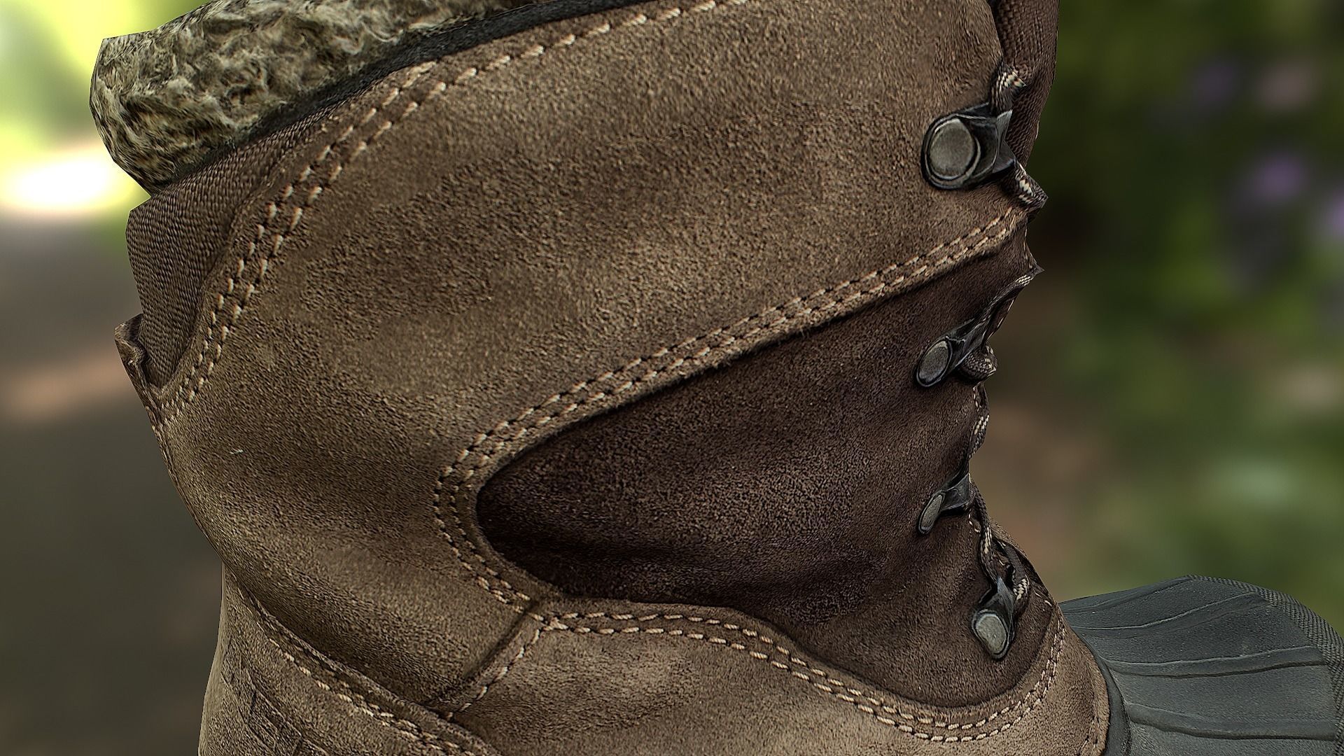 Boot 3D model low poly snow boots in woods Low-poly 3D model_9