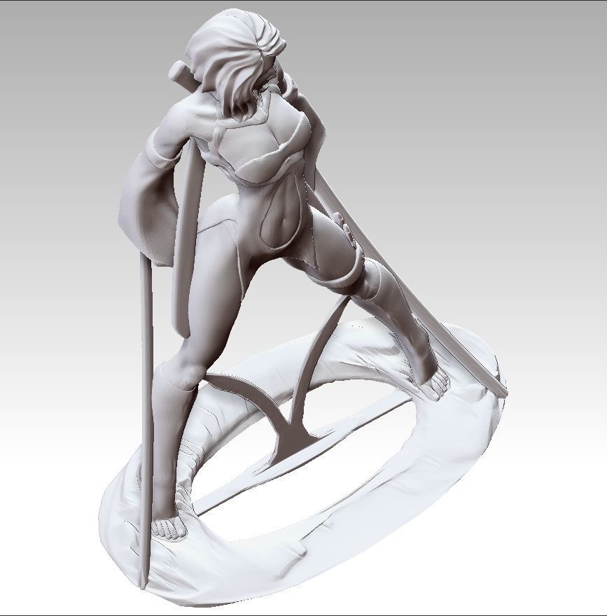 Sculpture girl  3D print model_11