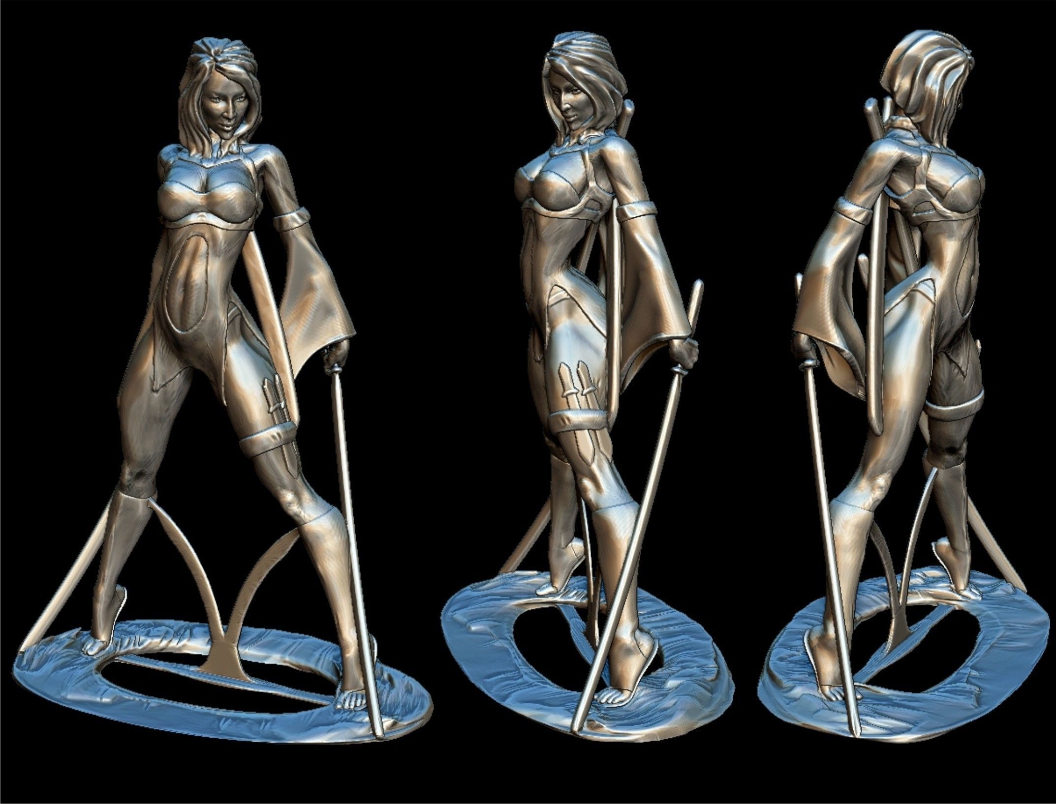 Sculpture girl  3D print model_3