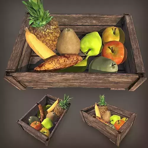 Fruit Crate PBR I 10 Props Low-poly 3D model