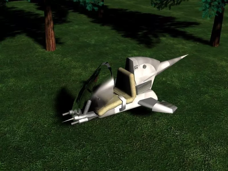 RJ-X Speeder Bike Low-poly 3D model_0