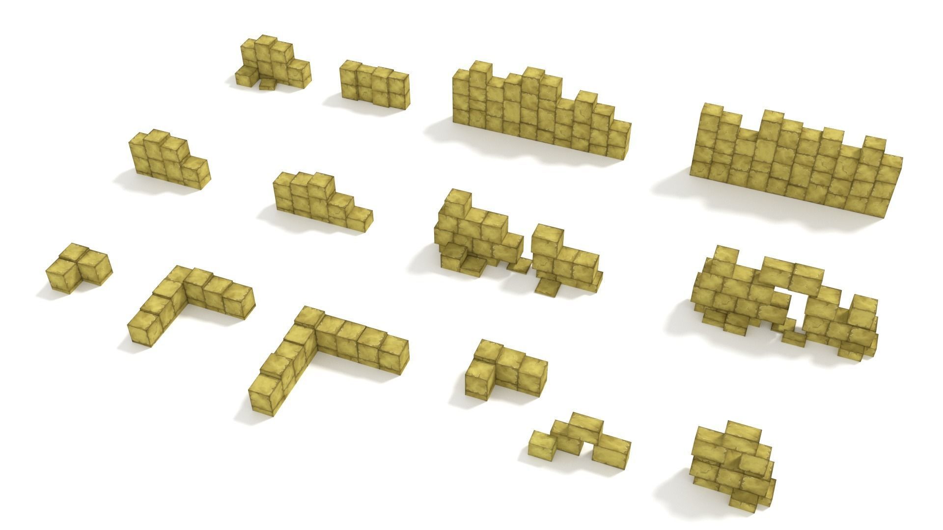 Cartoon Temple Building Kit Lite Free low-poly 3D model_25