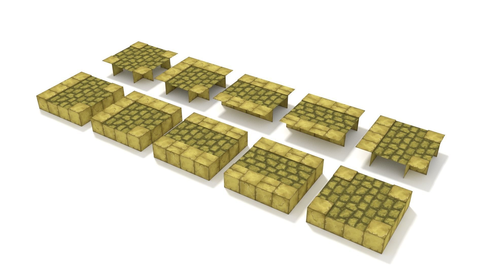 Cartoon Temple Building Kit Lite Free low-poly 3D model_21