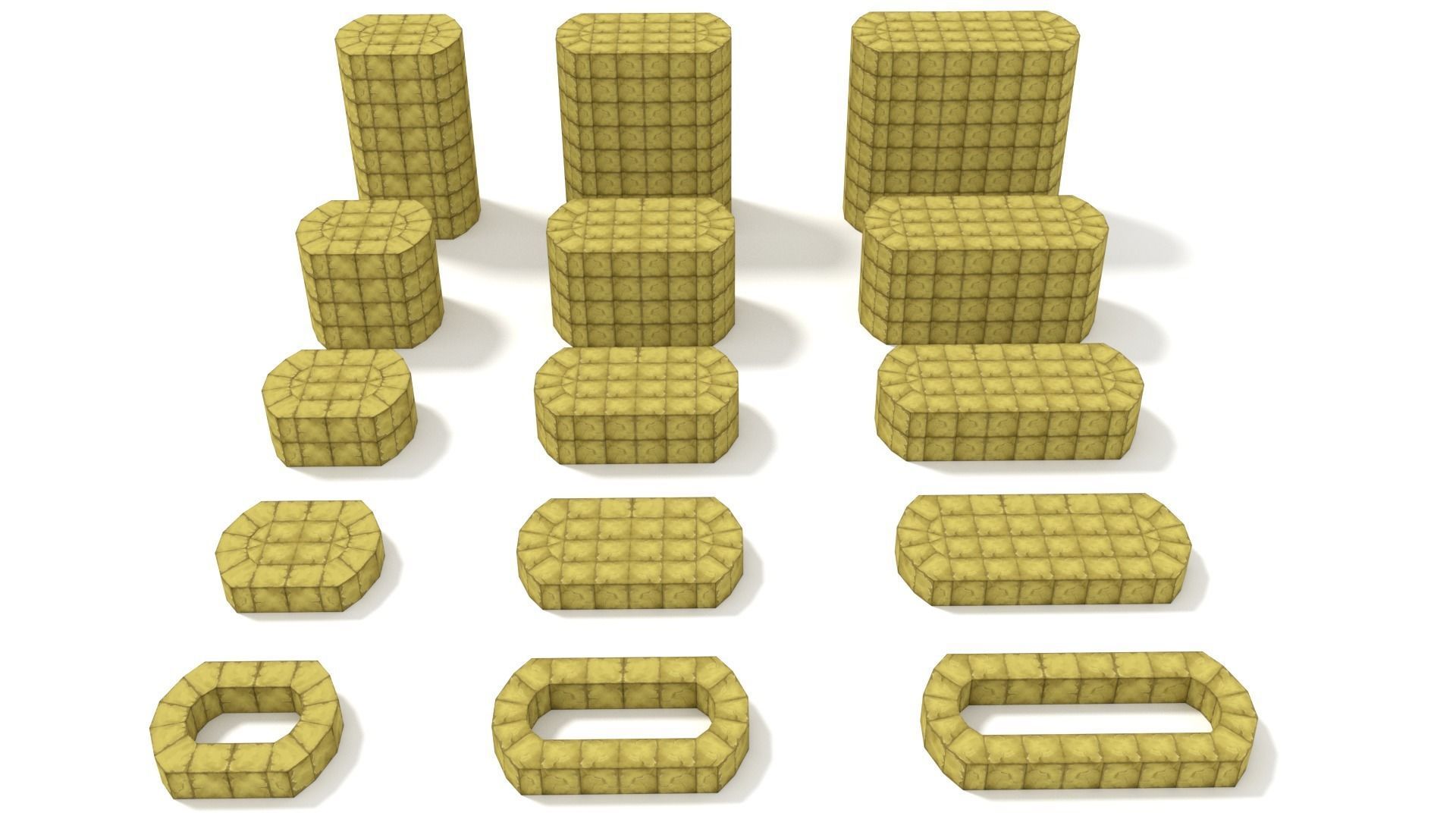 Cartoon Temple Building Kit Lite Free low-poly 3D model_24