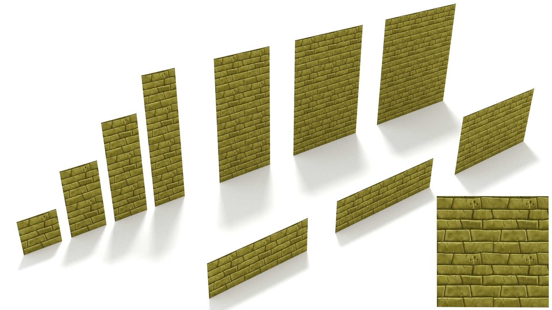 Cartoon Temple Building Kit Lite Free low-poly 3D model_28