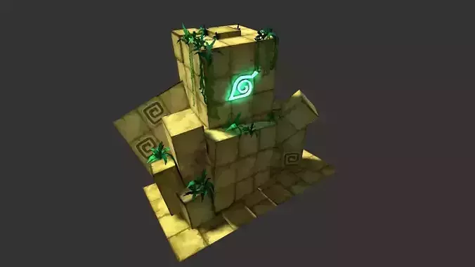 Cartoon Temple Building Kit Lite Free low-poly 3D model