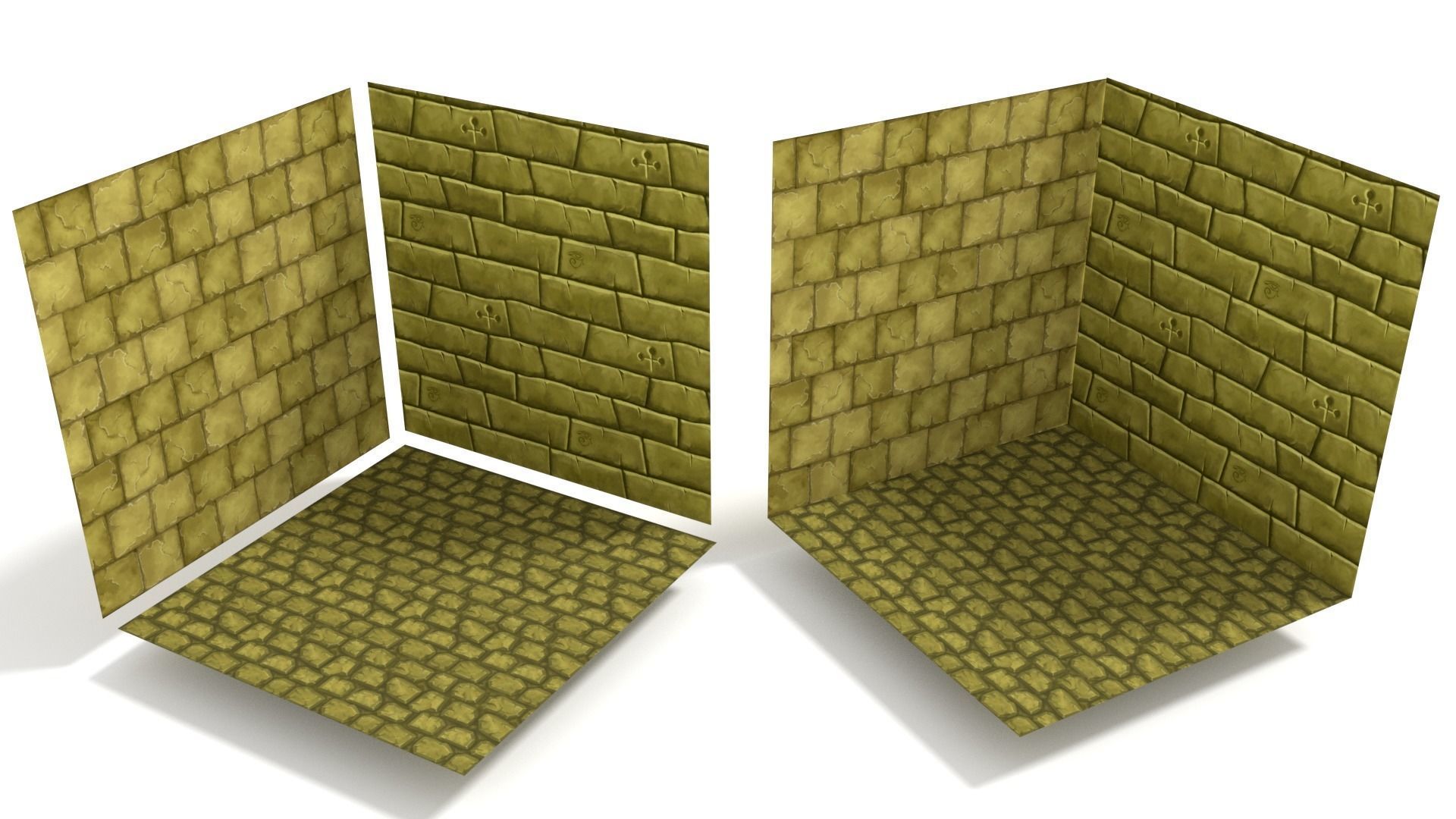 Cartoon Temple Building Kit Lite Free low-poly 3D model_20