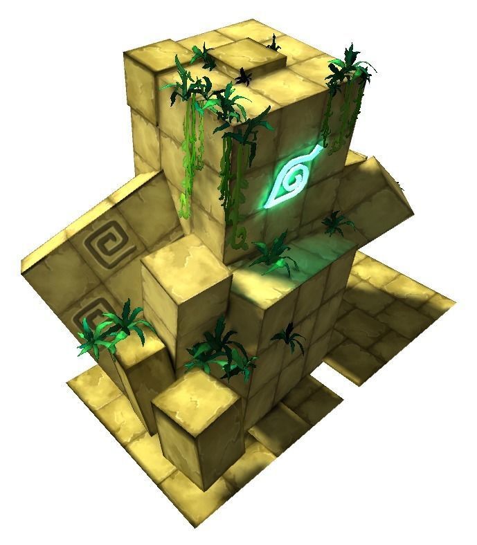 Cartoon Temple Building Kit Lite Free low-poly 3D model_6