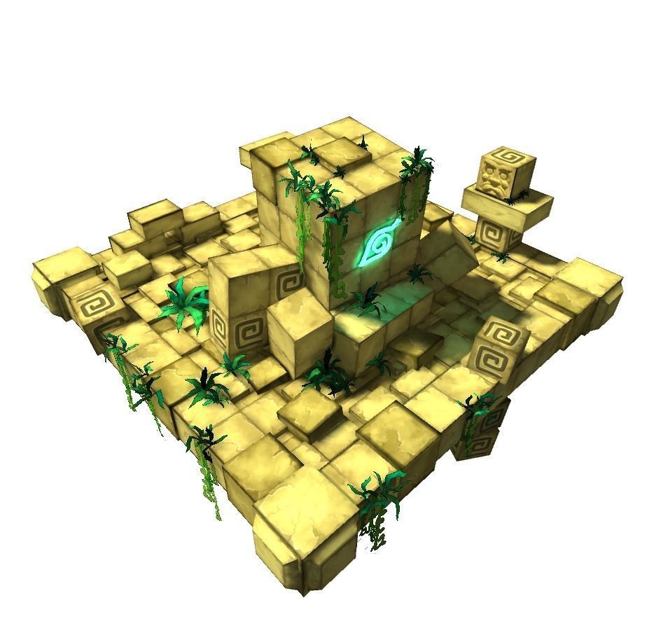 Cartoon Temple Building Kit Lite Free low-poly 3D model_8