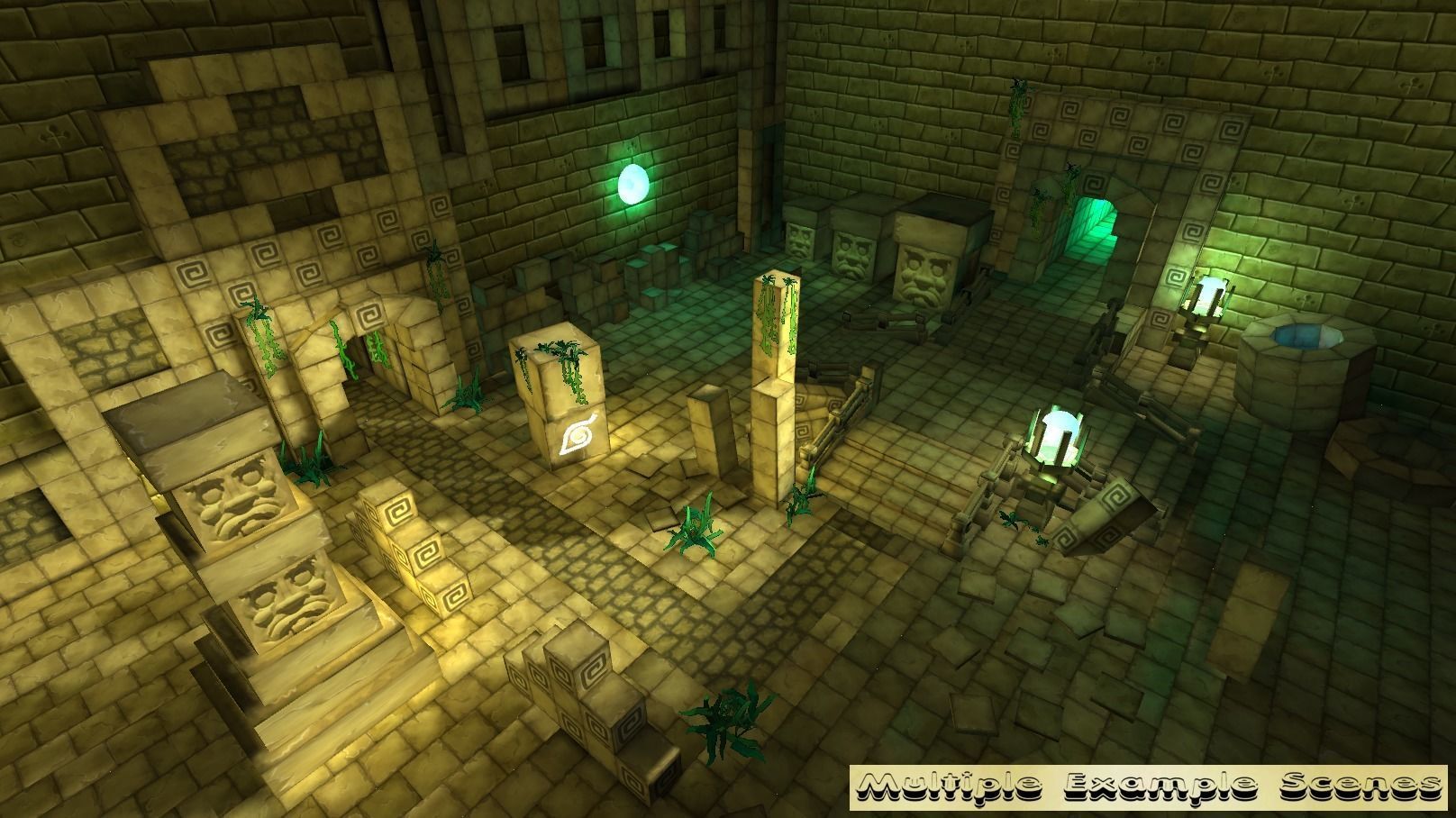 Cartoon Temple Building Kit Lite Free low-poly 3D model_10