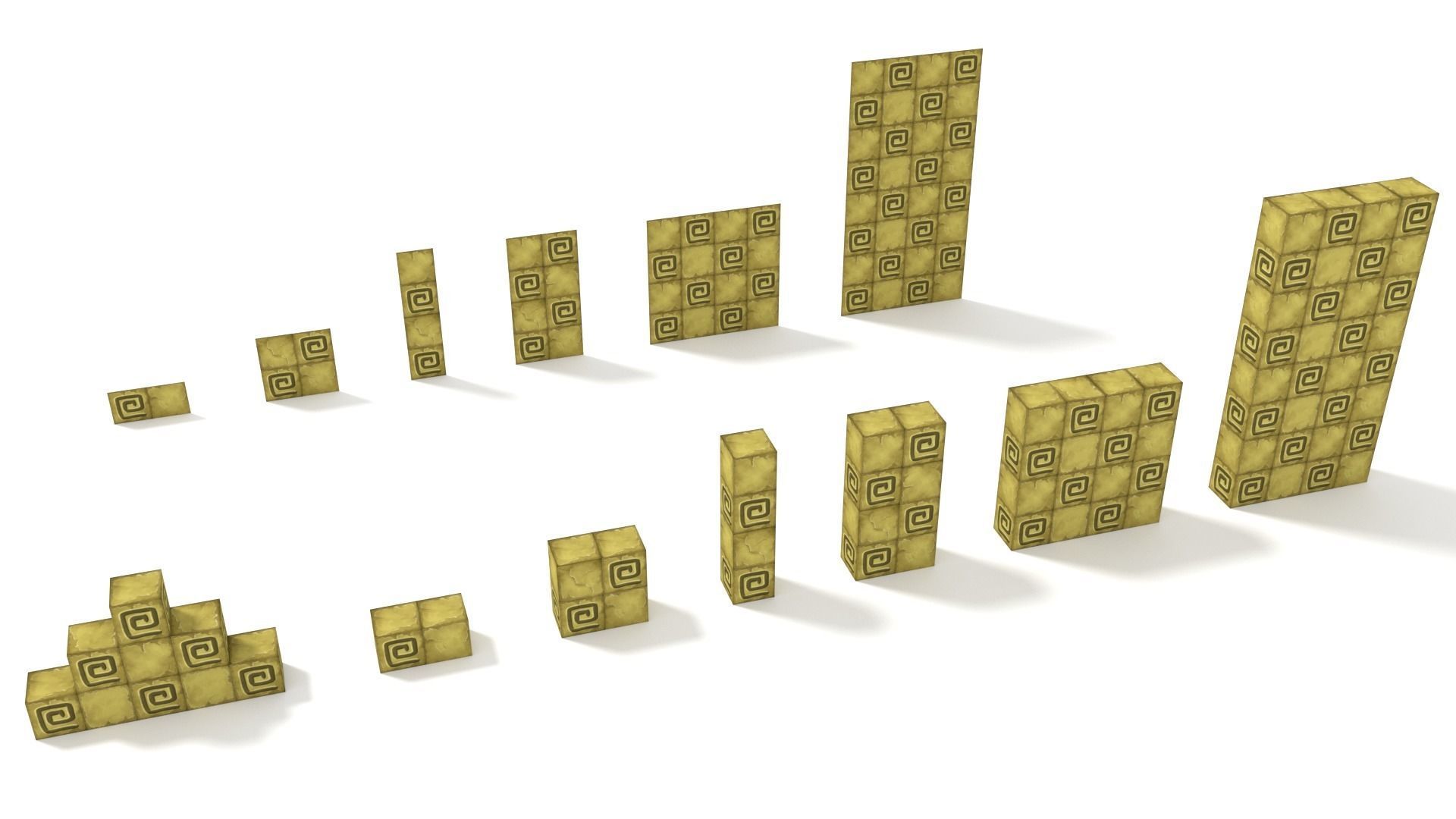 Cartoon Temple Building Kit Lite Free low-poly 3D model_23