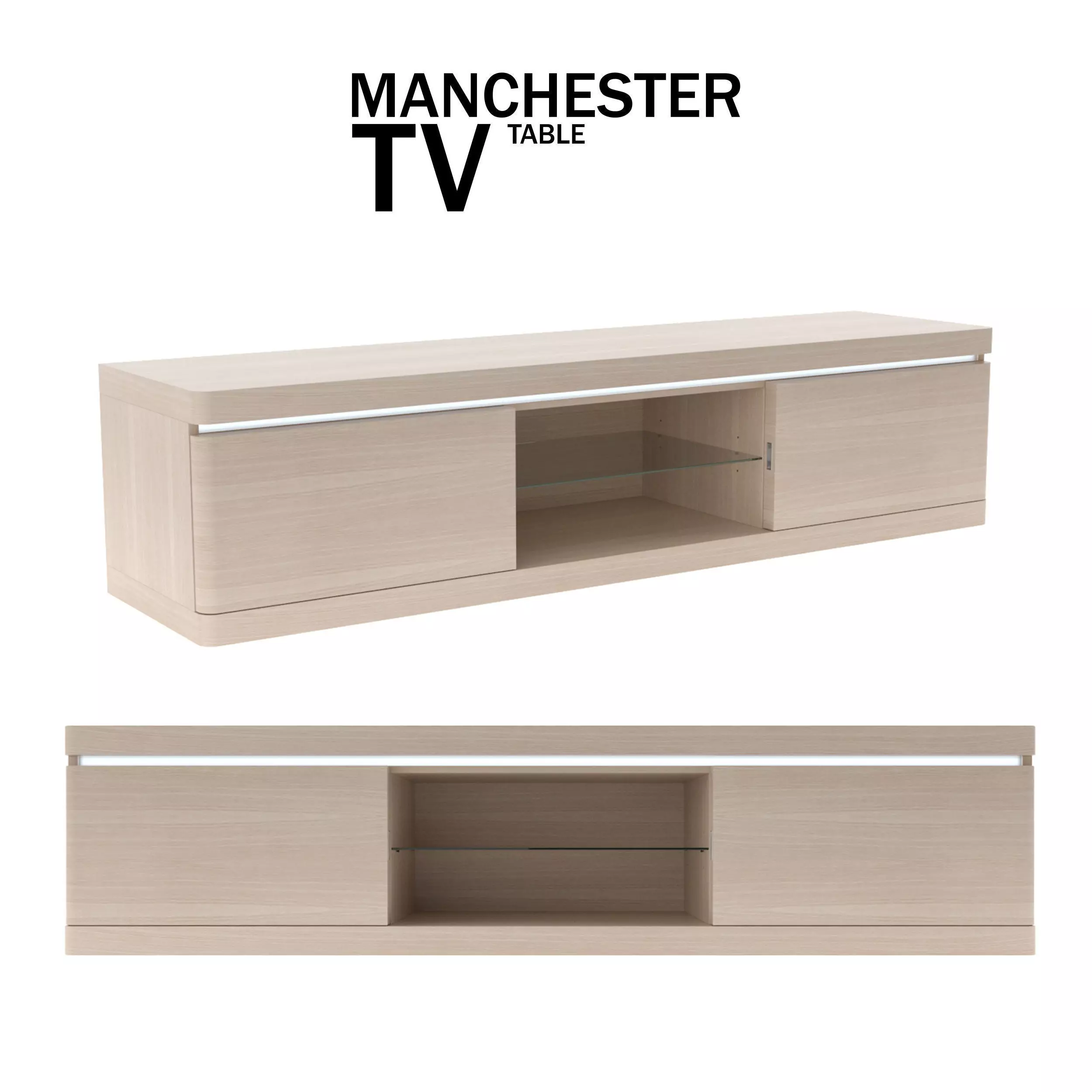 TV TABLE MANCHESTER Low-poly 3D model_0