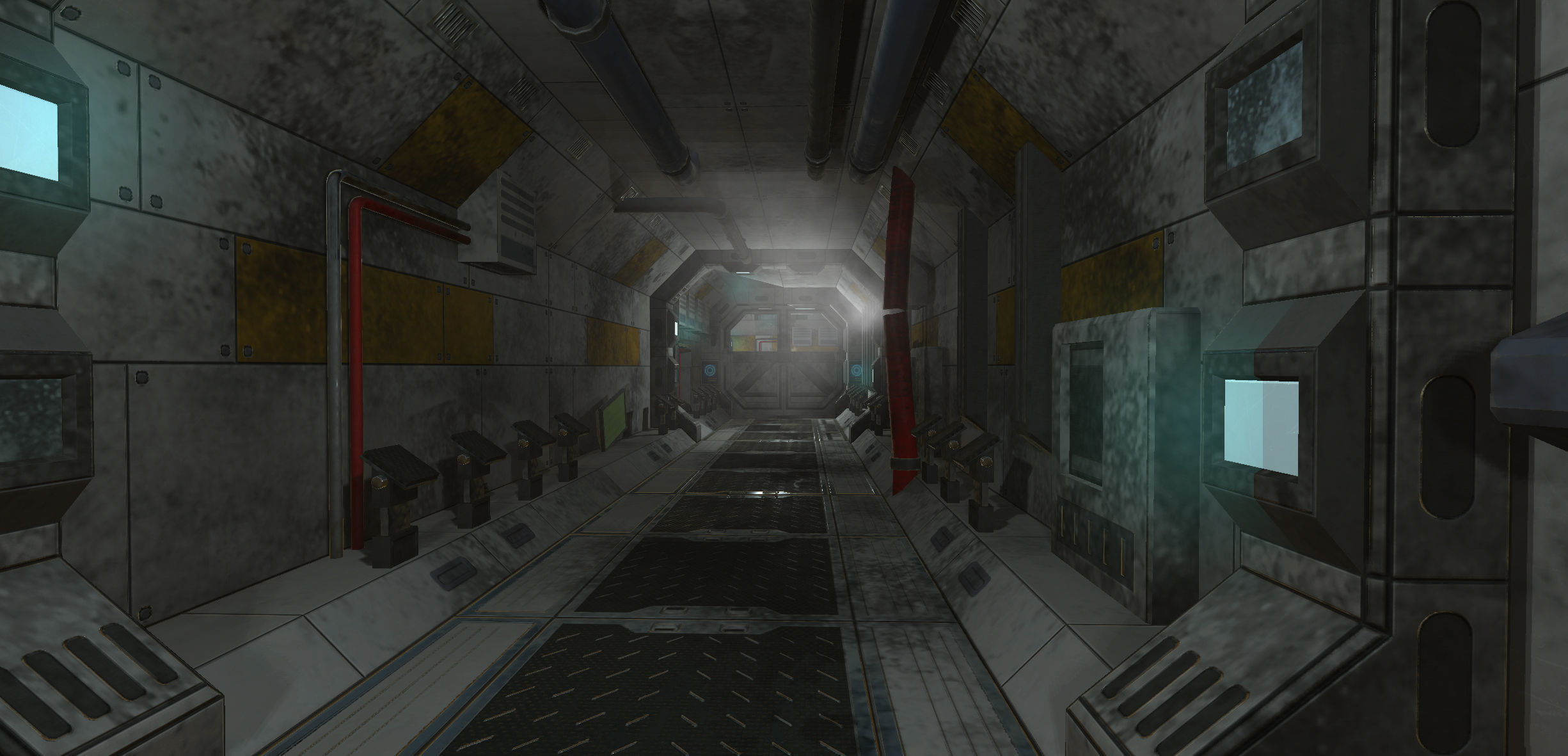 SciFi Corridor Set Low-poly 3D model_21