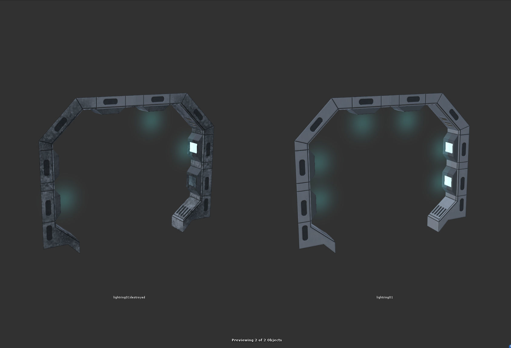 SciFi Corridor Set Low-poly 3D model_17