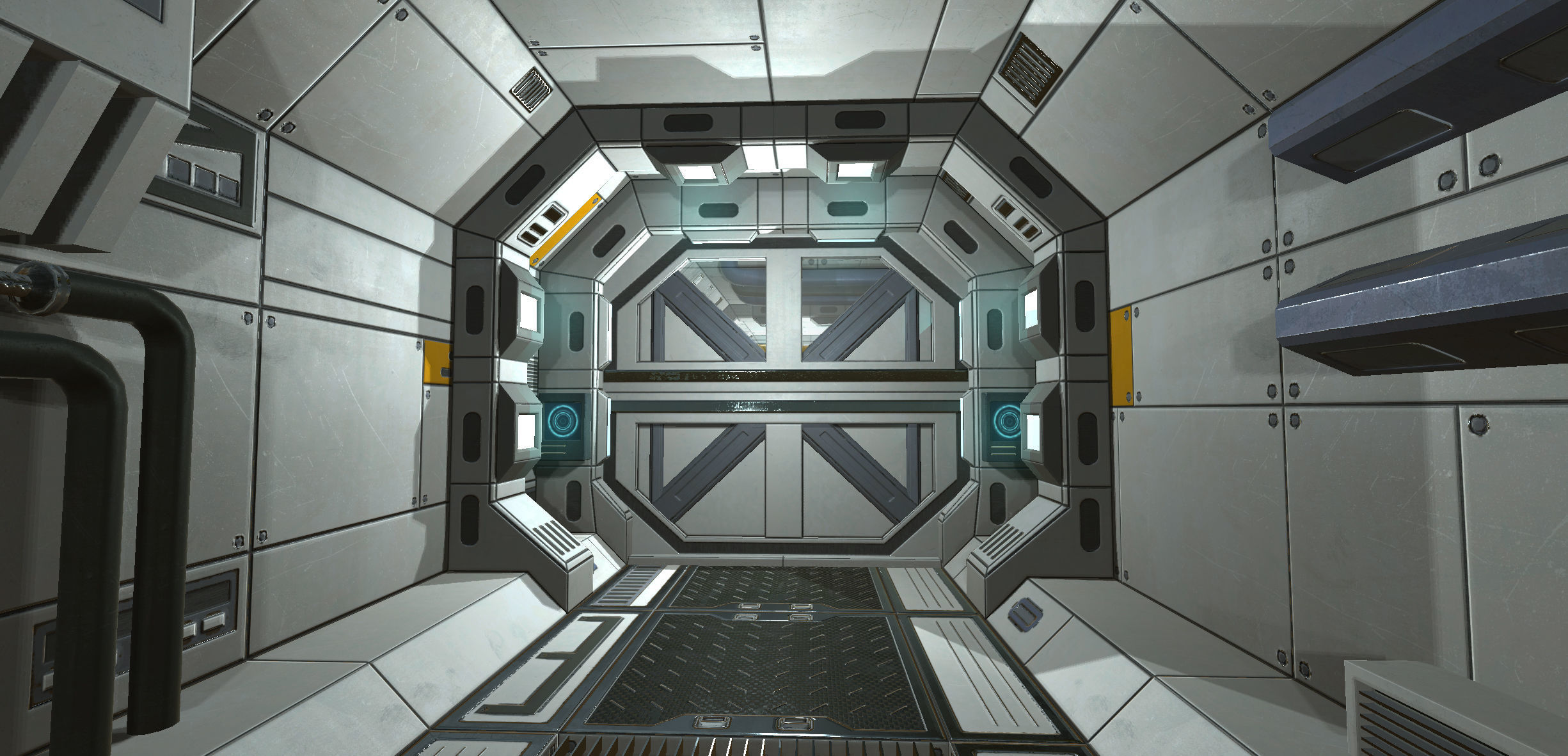 SciFi Corridor Set Low-poly 3D model_3