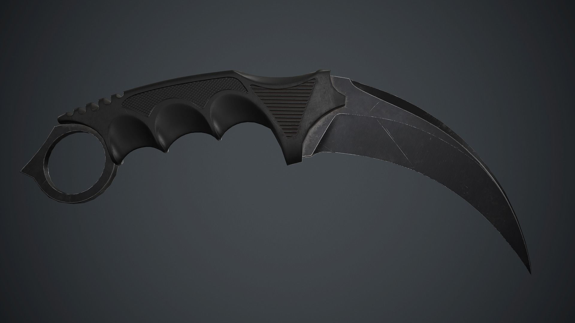 Military Karambit Knife PBR Game Ready Low-poly 3D model_13