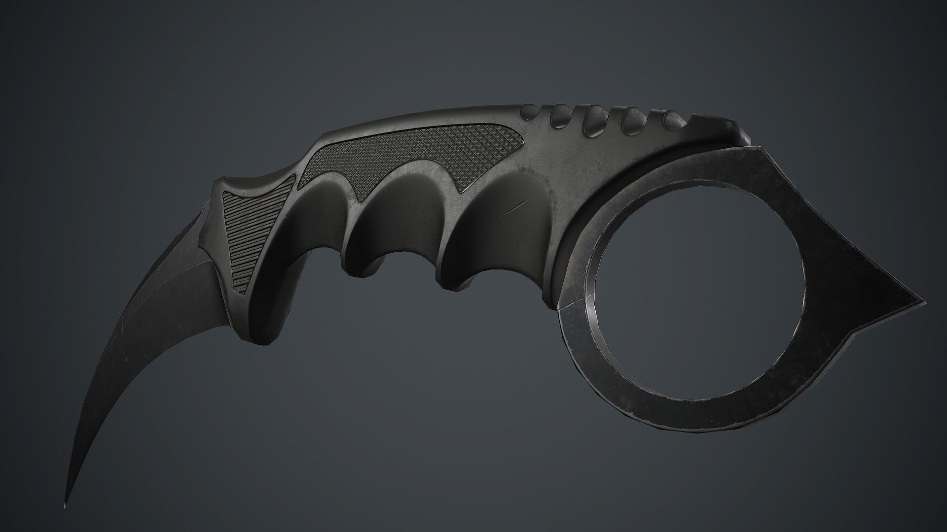 Military Karambit Knife PBR Game Ready Low-poly 3D model_12