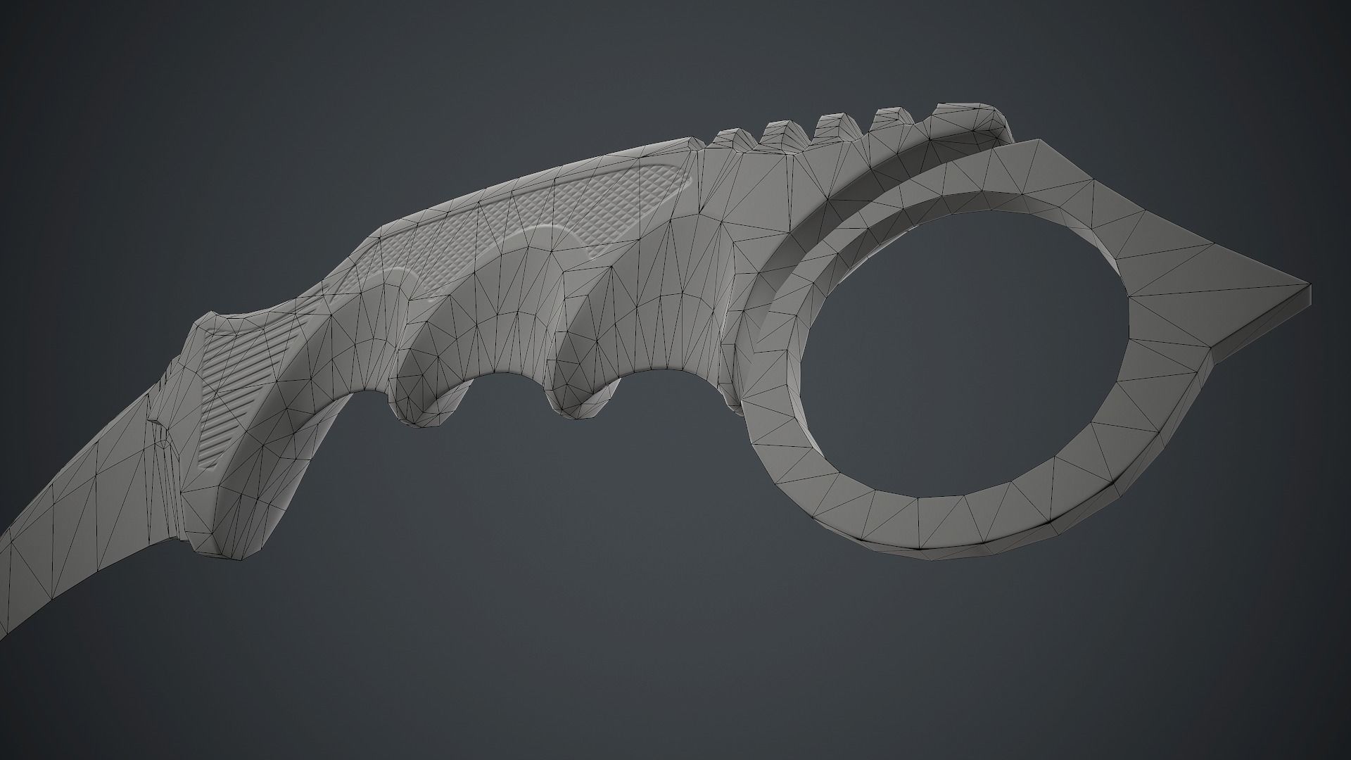 Military Karambit Knife PBR Game Ready Low-poly 3D model_20
