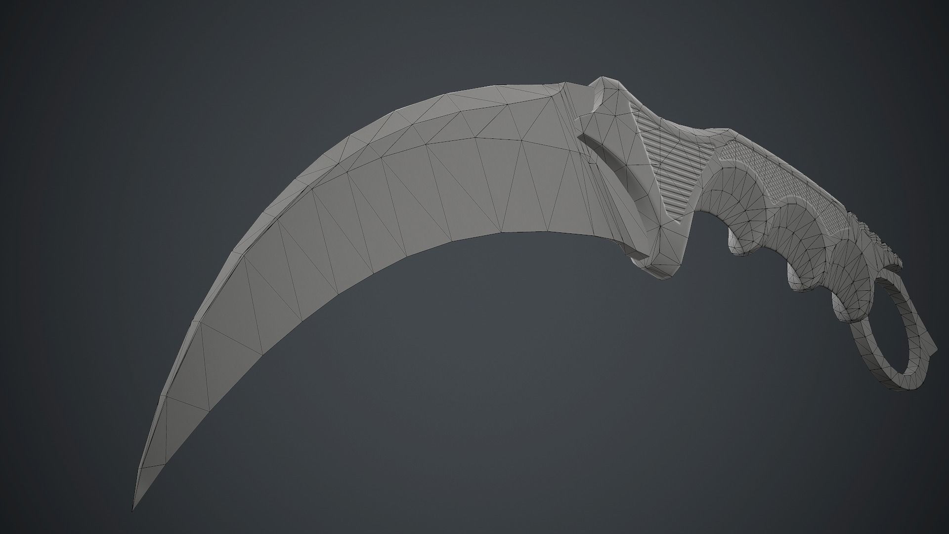 Military Karambit Knife PBR Game Ready Low-poly 3D model_19