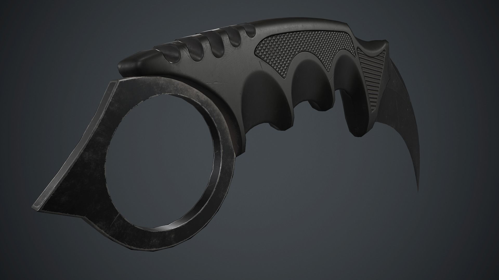 Military Karambit Knife PBR Game Ready Low-poly 3D model_3