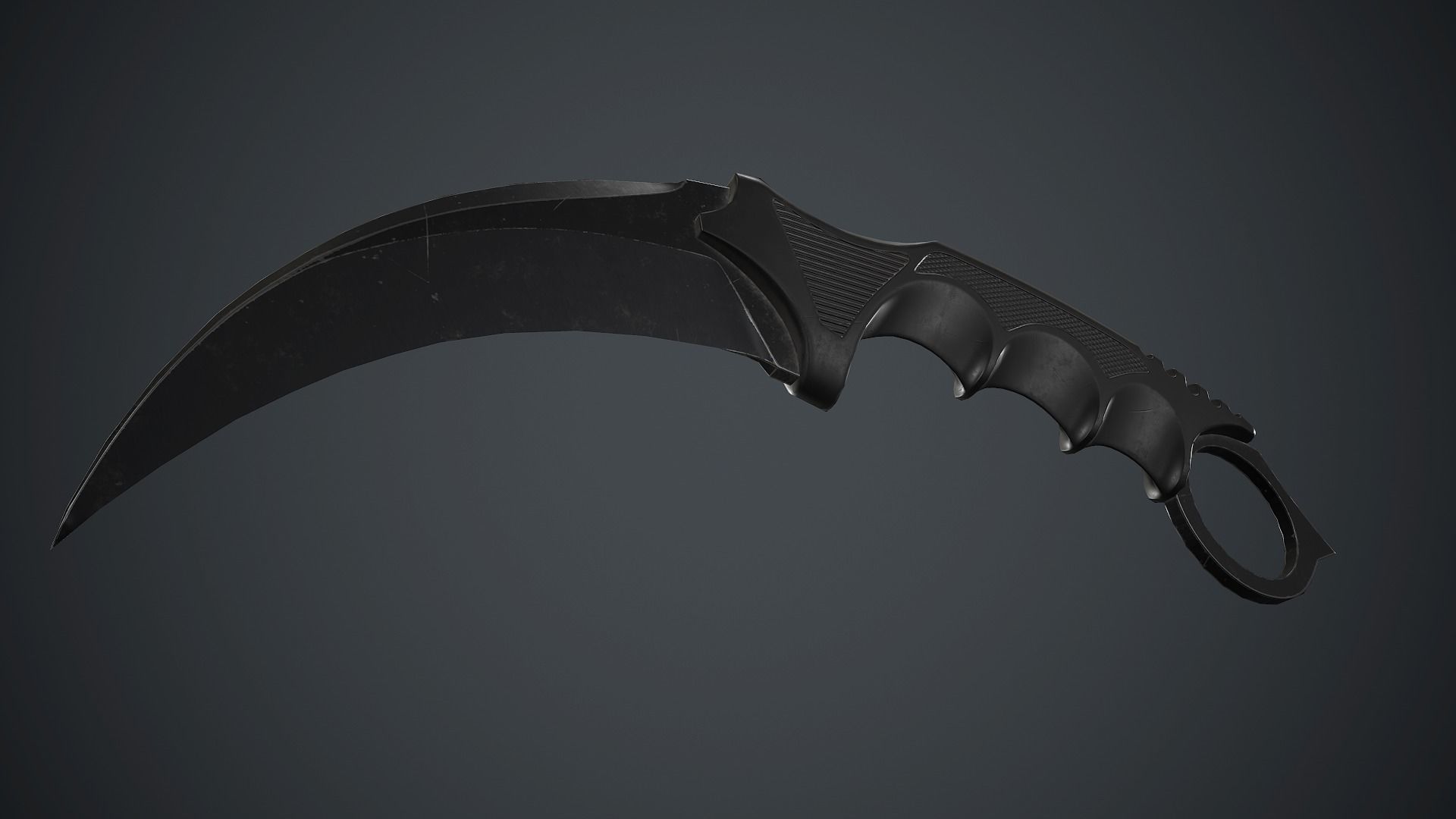 Military Karambit Knife PBR Game Ready Low-poly 3D model_8
