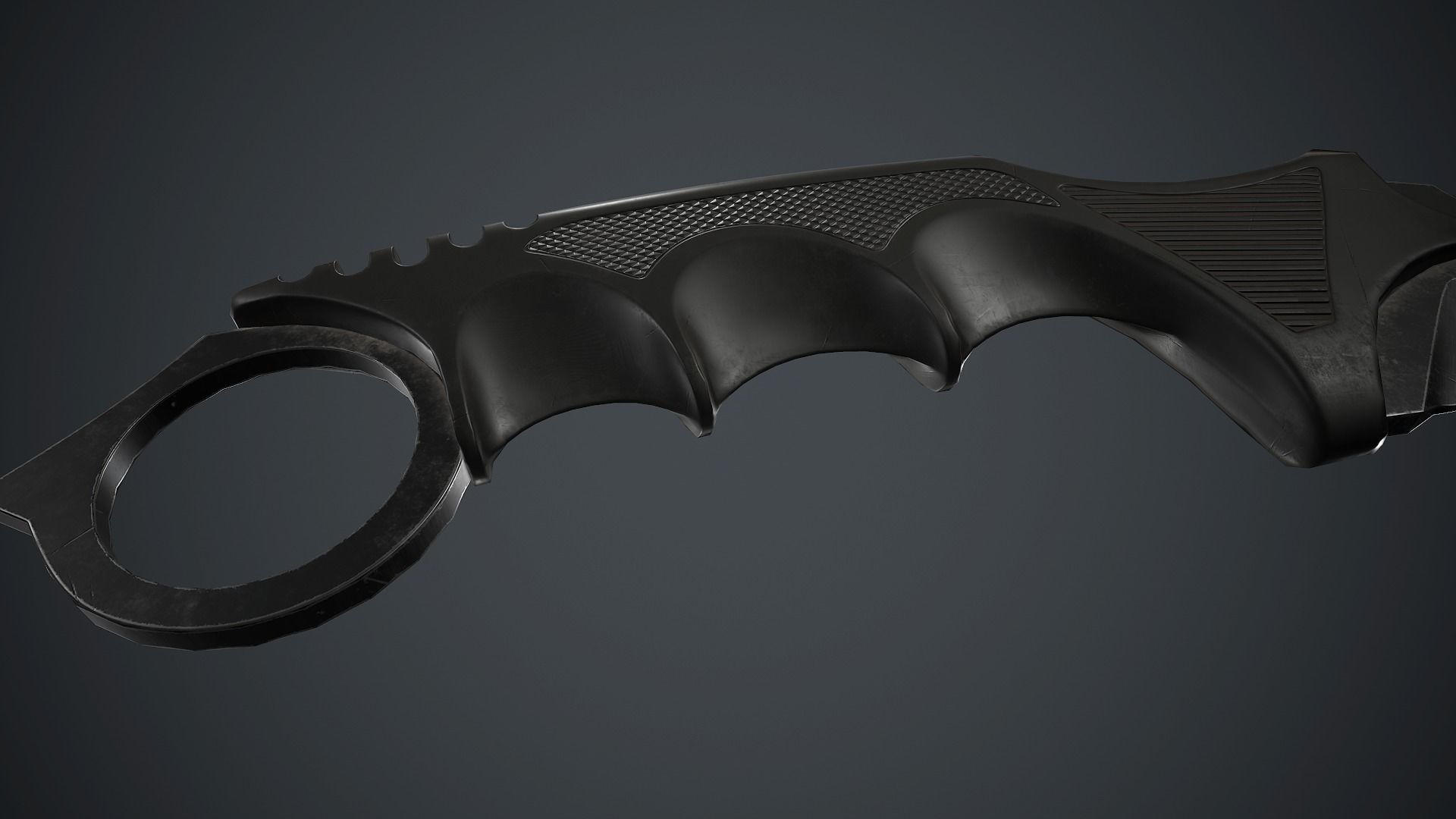 Military Karambit Knife PBR Game Ready Low-poly 3D model_4