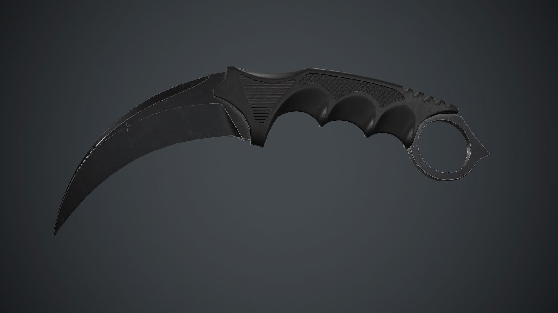 Military Karambit Knife PBR Game Ready Low-poly 3D model_5