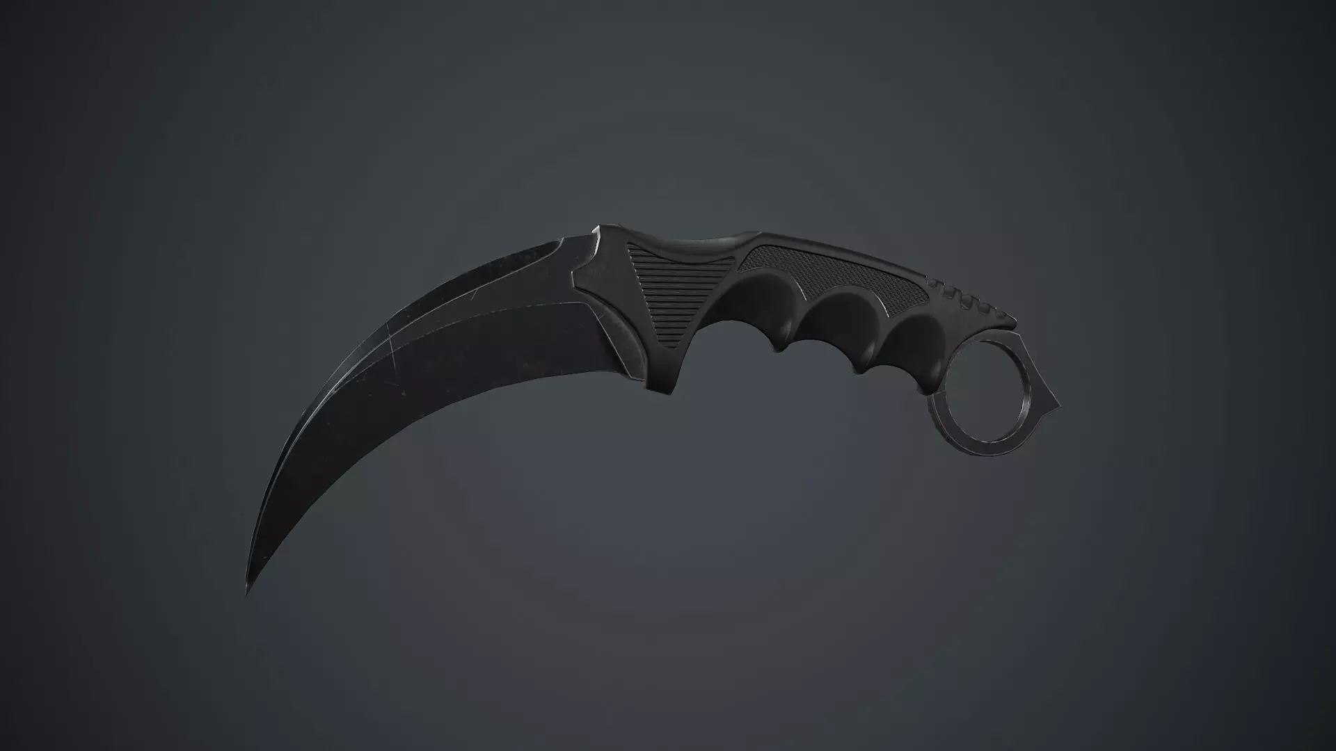 Military Karambit Knife PBR Game Ready Low-poly 3D model_0