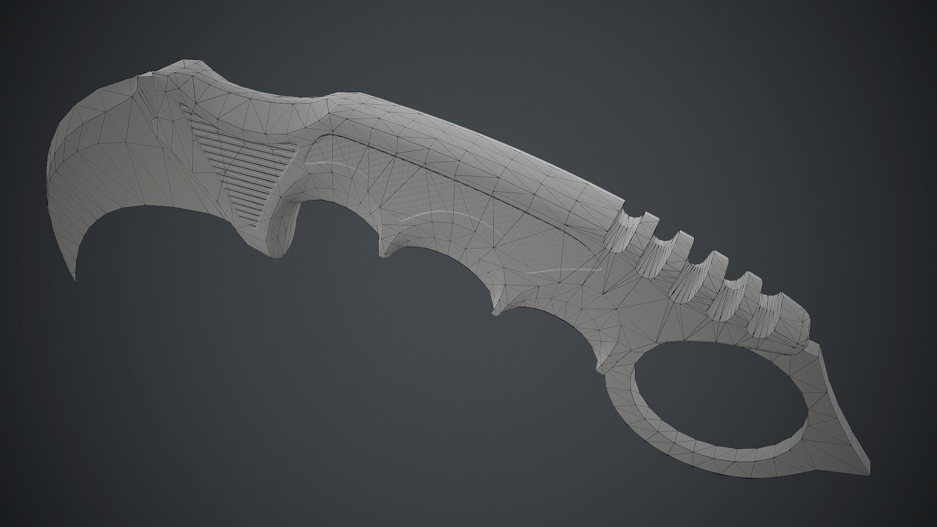 Military Karambit Knife PBR Game Ready Low-poly 3D model_18
