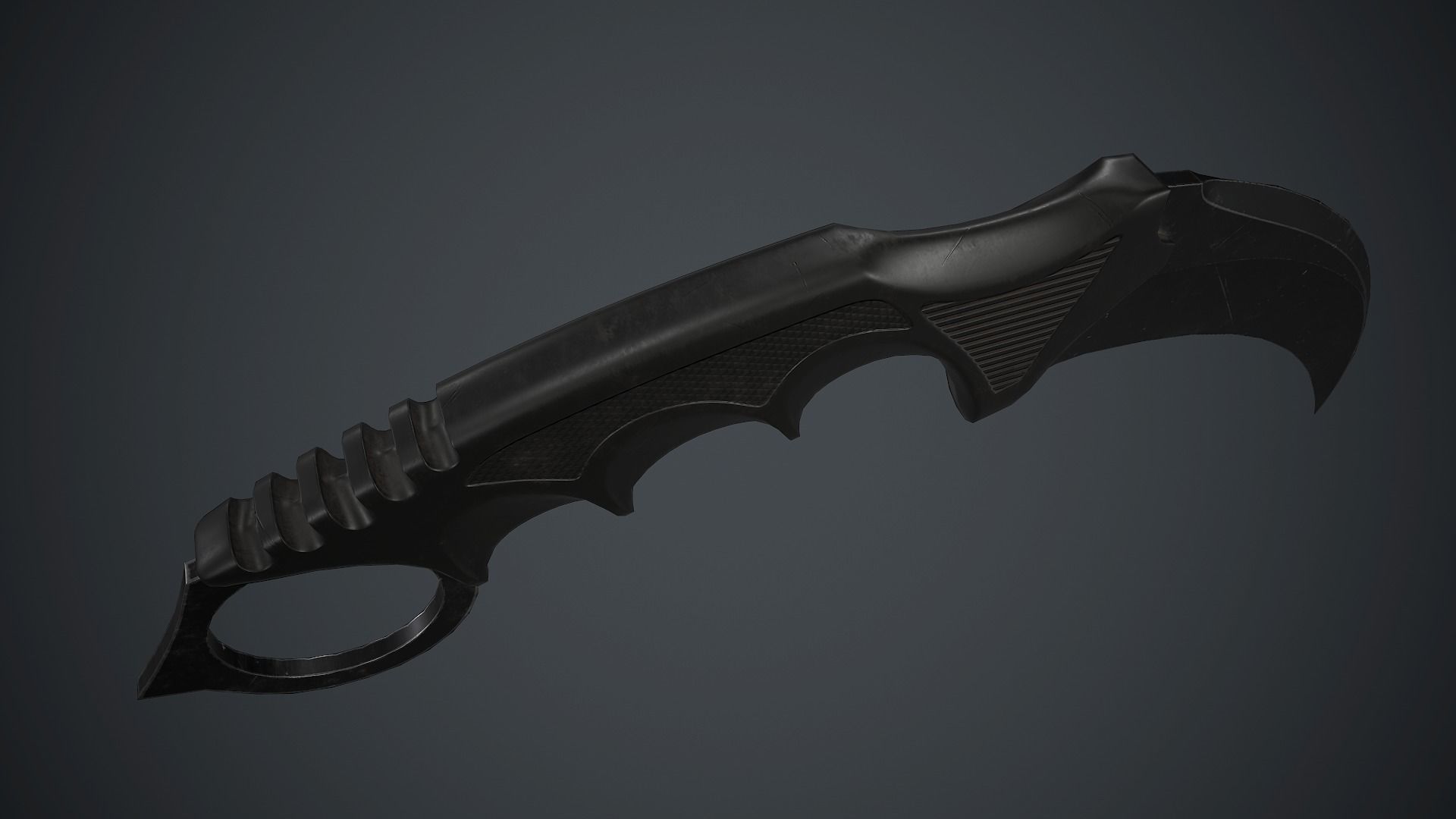 Military Karambit Knife PBR Game Ready Low-poly 3D model_9