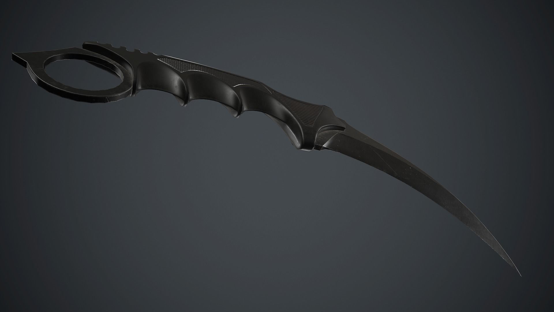 Military Karambit Knife PBR Game Ready Low-poly 3D model_7