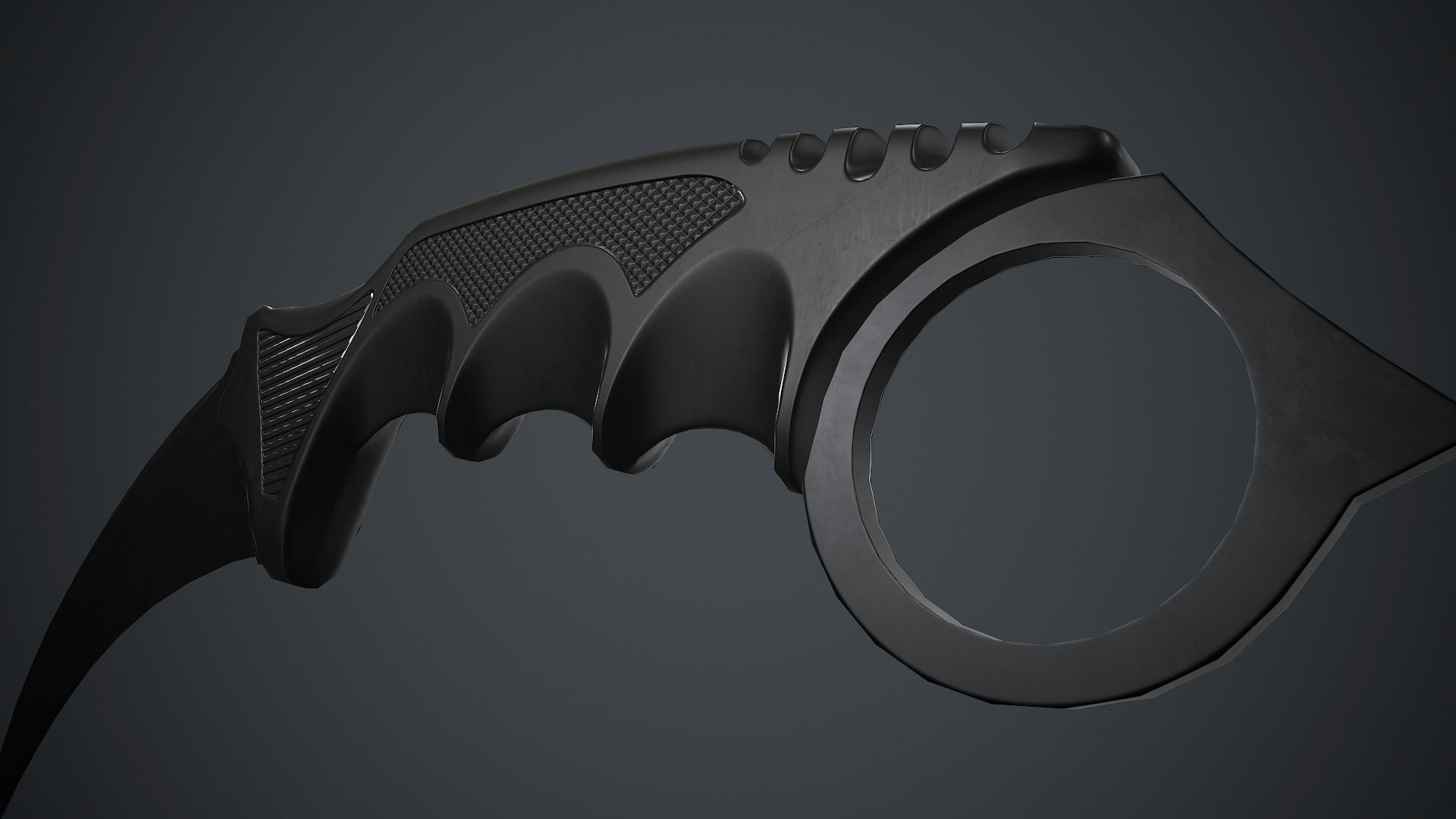 Military Karambit Knife PBR Game Ready Low-poly 3D model_16