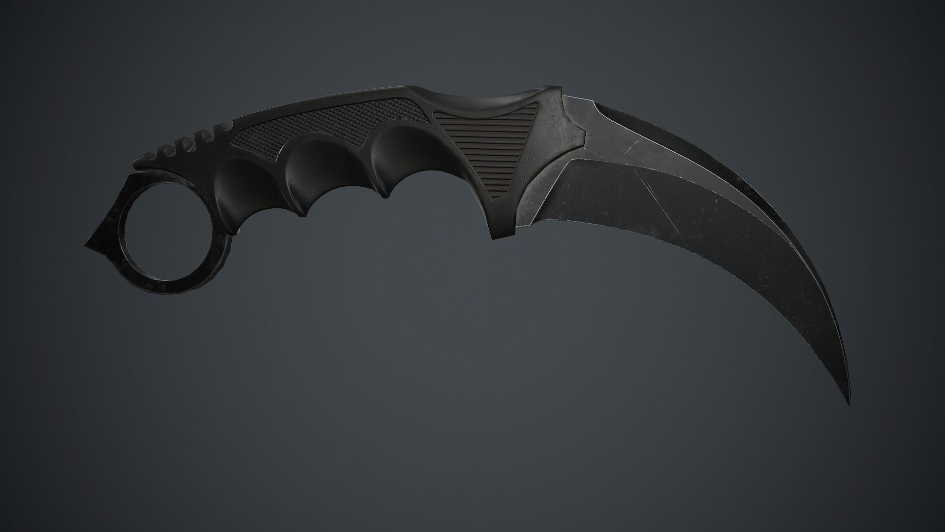 Military Karambit Knife PBR Game Ready Low-poly 3D model_2