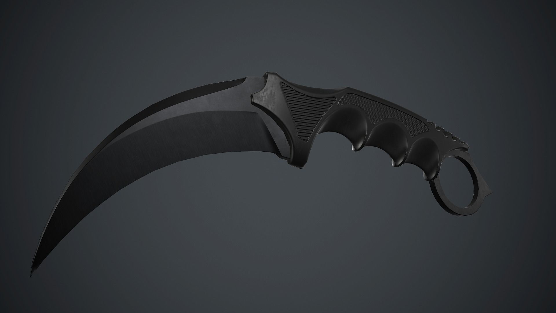 Military Karambit Knife PBR Game Ready Low-poly 3D model_14