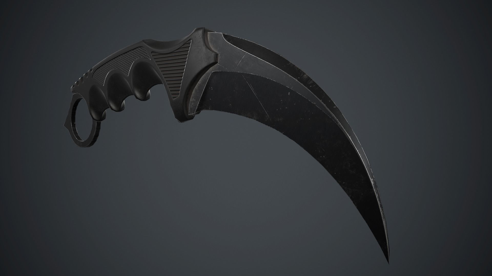 Military Karambit Knife PBR Game Ready Low-poly 3D model_15