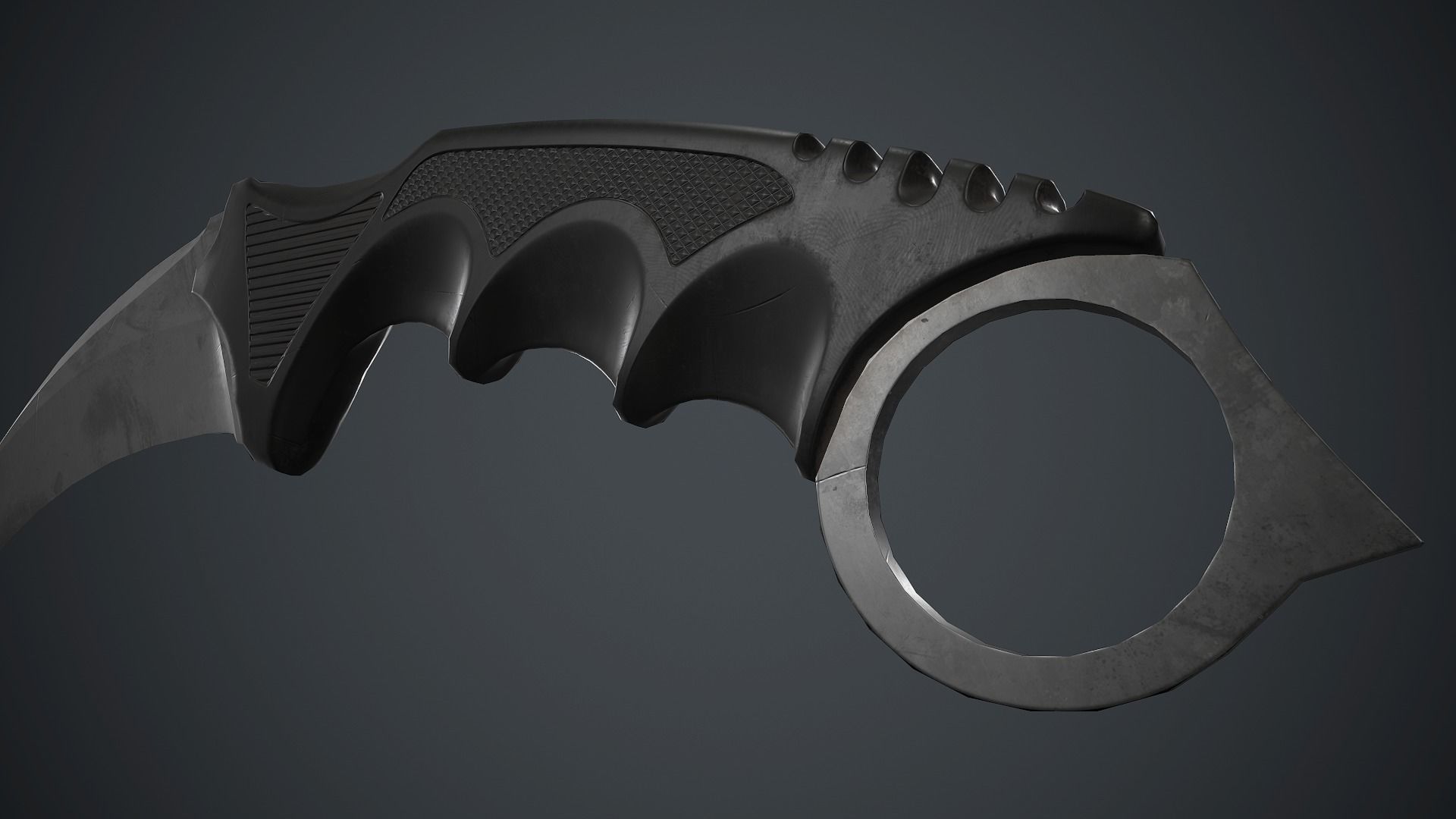 Karambit Knife PBR Game Ready Low-poly 3D model_4