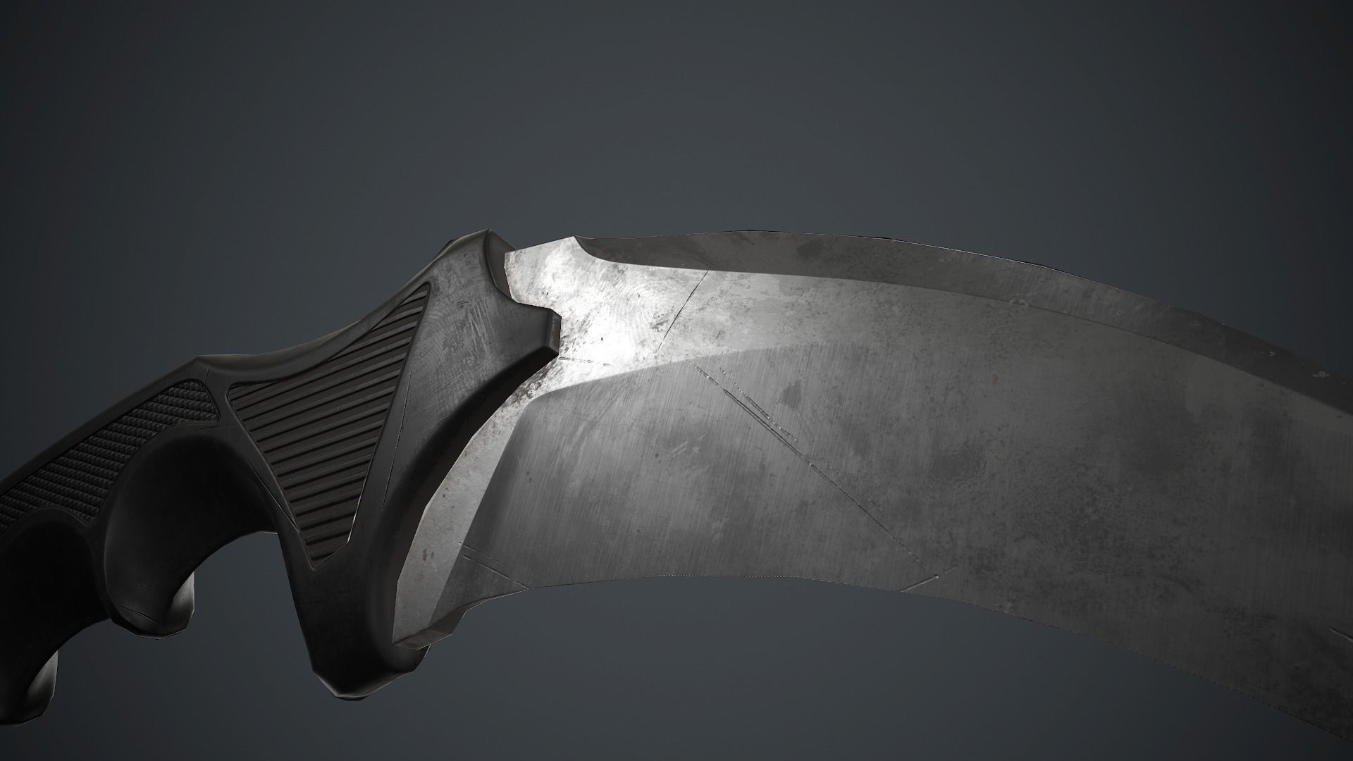 Karambit Knife PBR Game Ready Low-poly 3D model_10