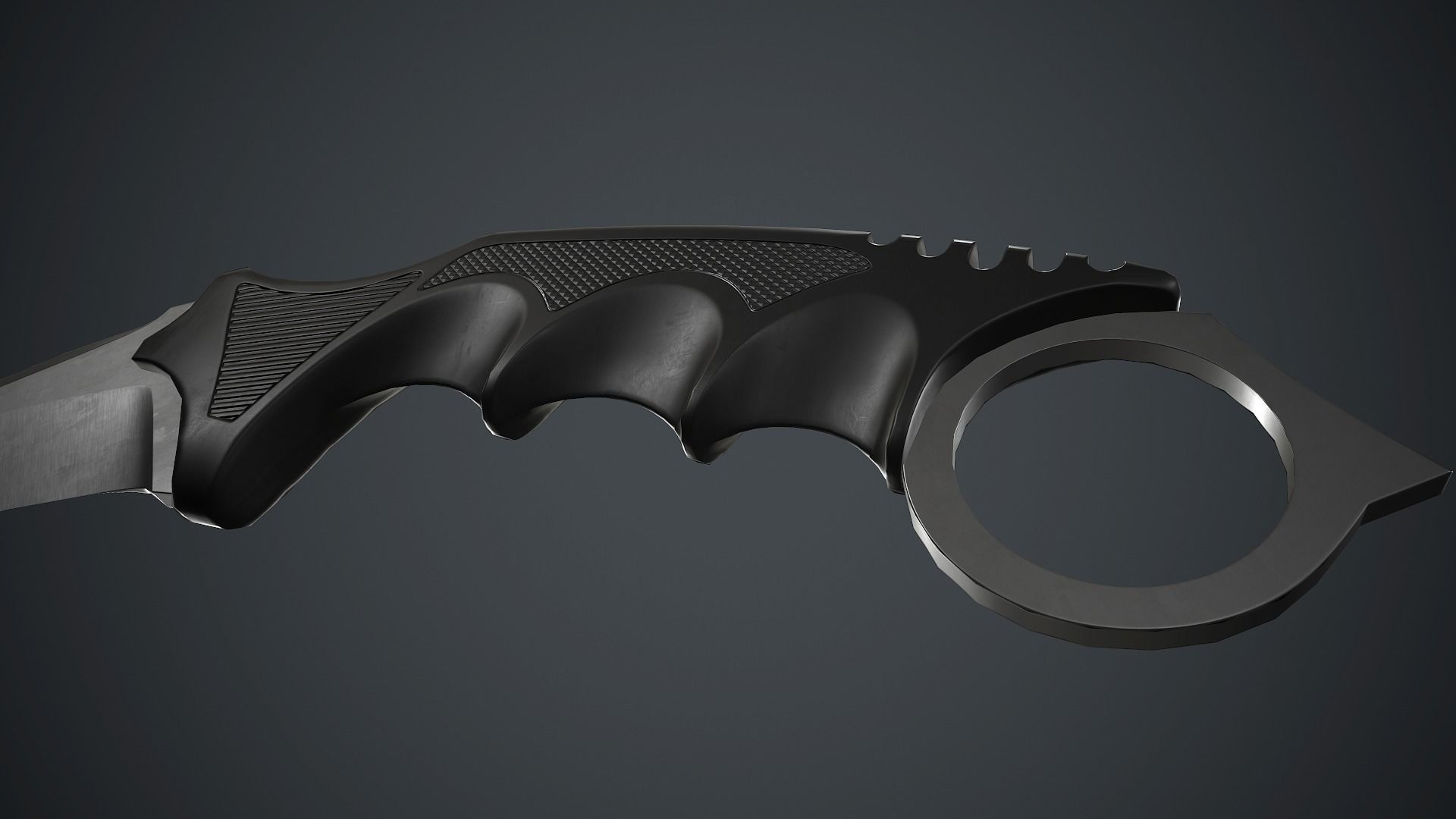 Karambit Knife PBR Game Ready Low-poly 3D model_14