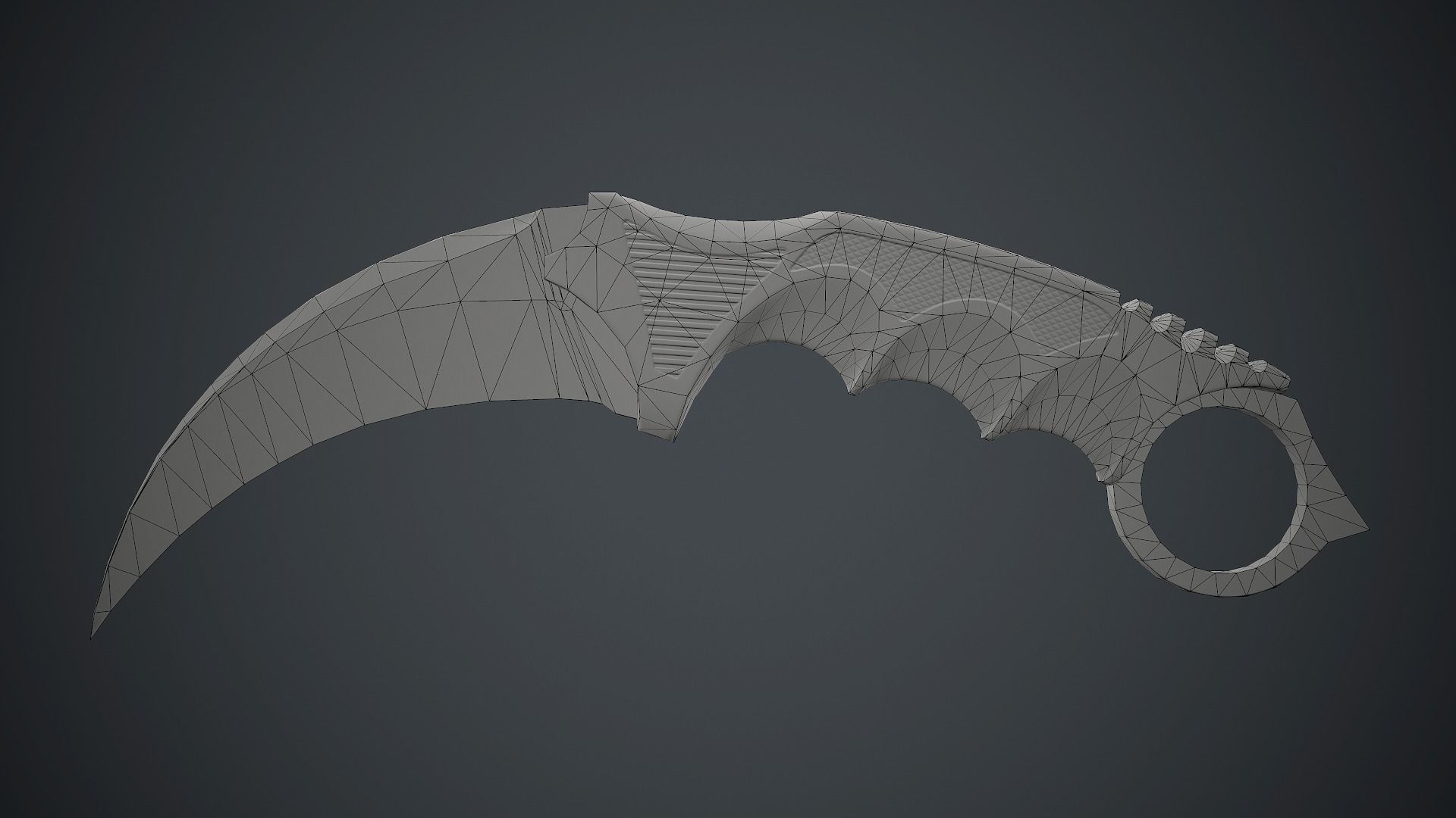Karambit Knife PBR Game Ready Low-poly 3D model_18