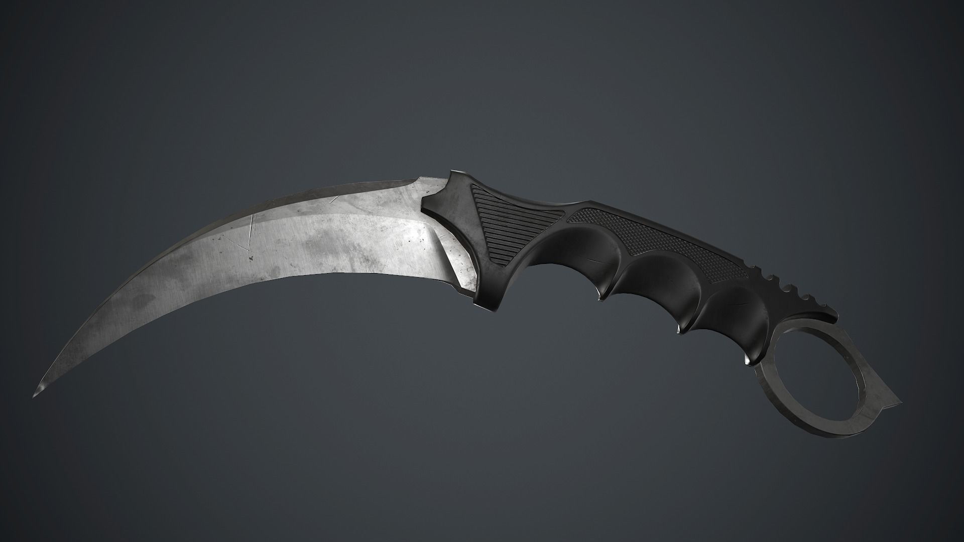 Karambit Knife PBR Game Ready Low-poly 3D model_8