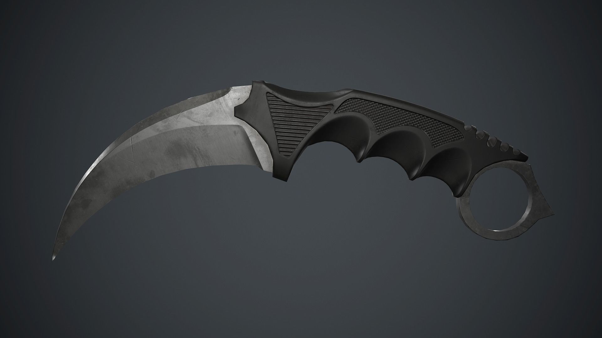 Karambit Knife PBR Game Ready Low-poly 3D model_1