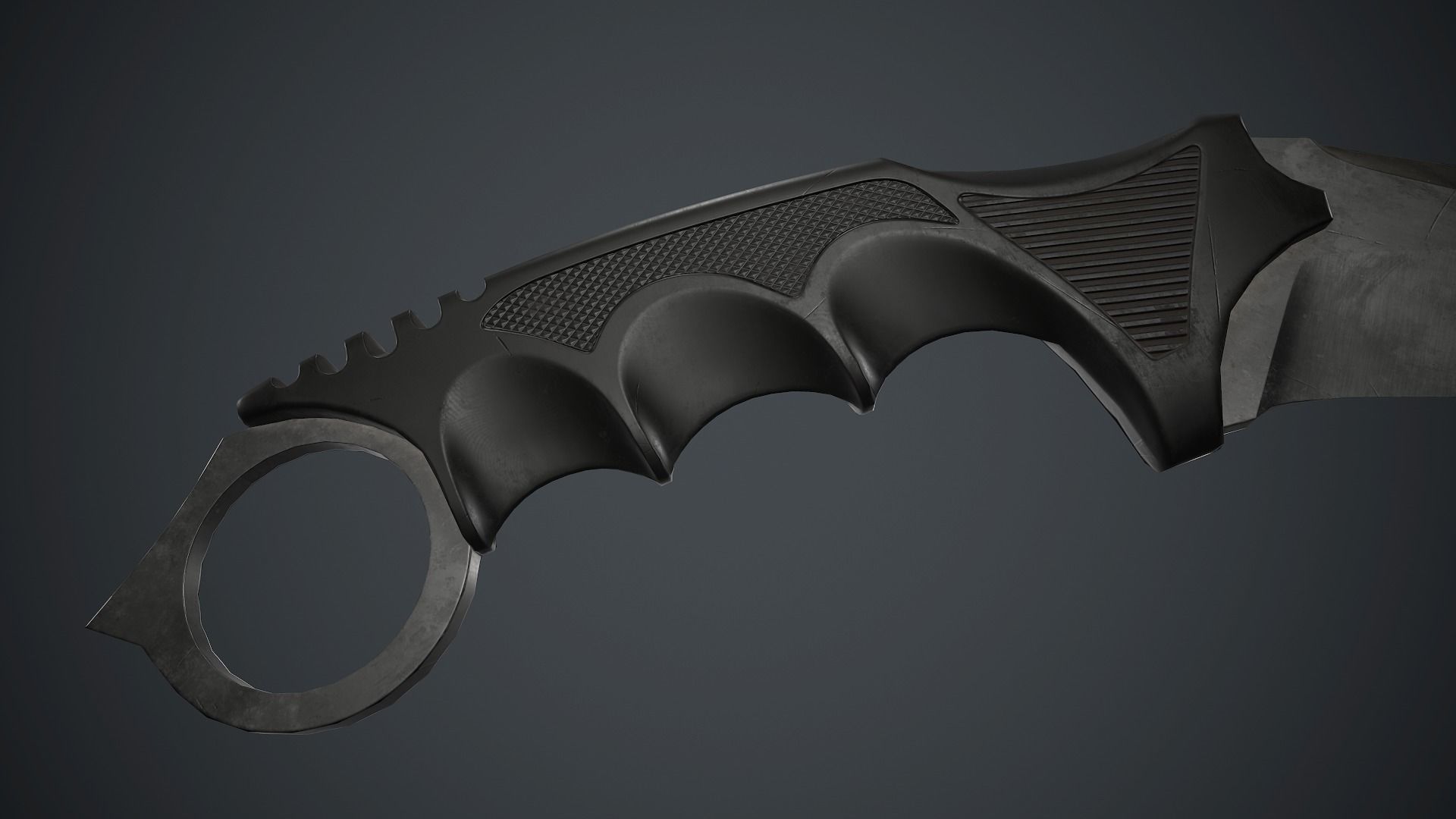 Karambit Knife PBR Game Ready Low-poly 3D model_9