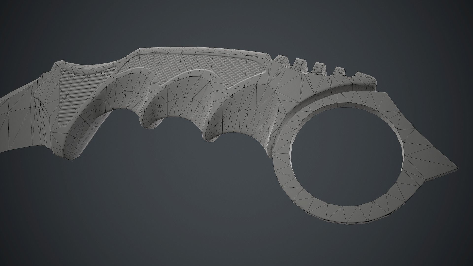 Karambit Knife PBR Game Ready Low-poly 3D model_19