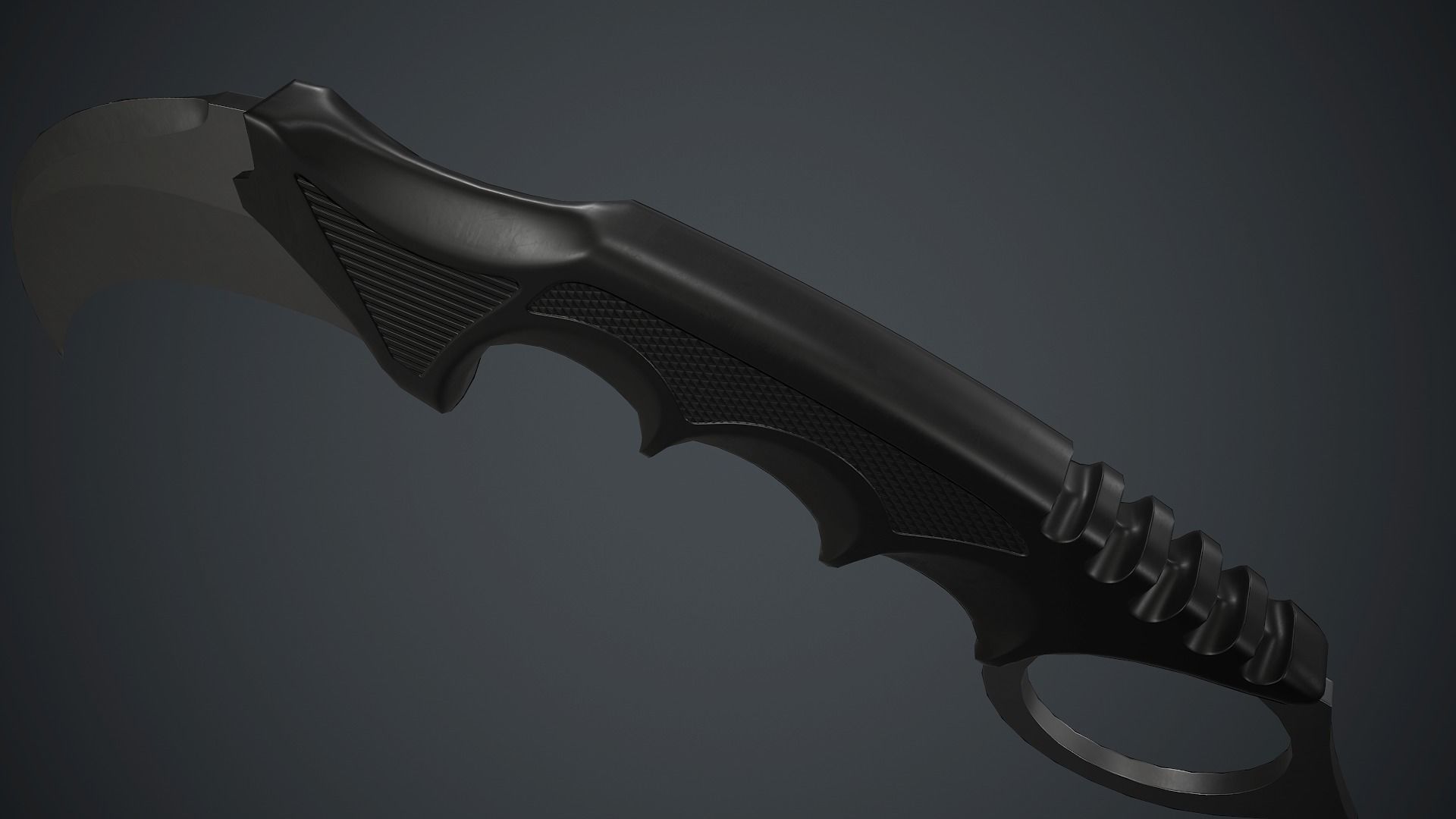 Karambit Knife PBR Game Ready Low-poly 3D model_12