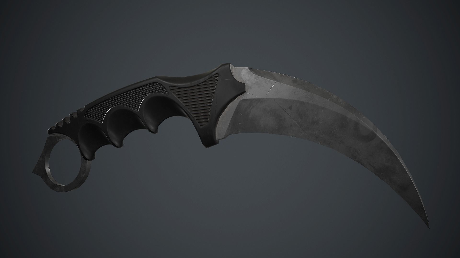 Karambit Knife PBR Game Ready Low-poly 3D model_7