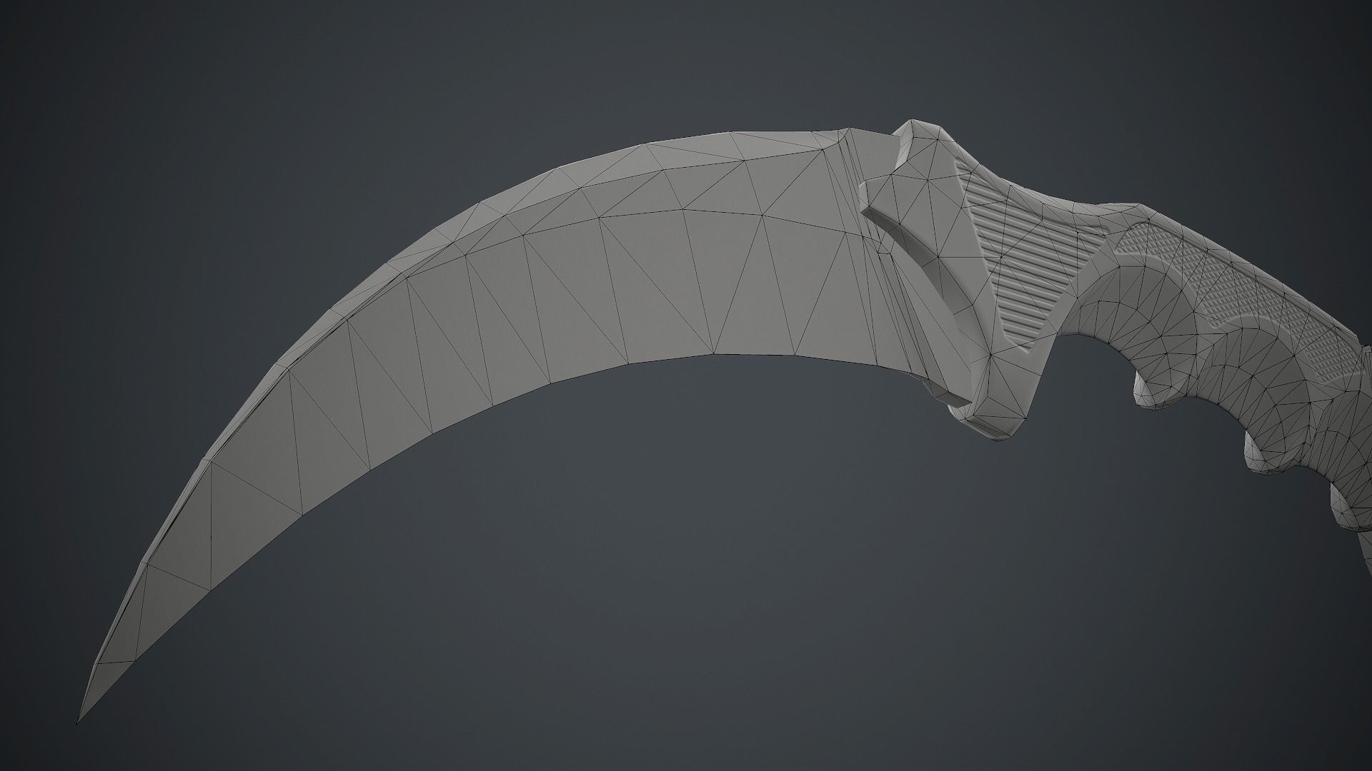 Karambit Knife PBR Game Ready Low-poly 3D model_17